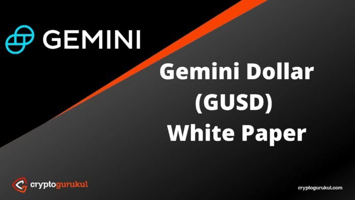 Gemini Dollar GUSD White Paper