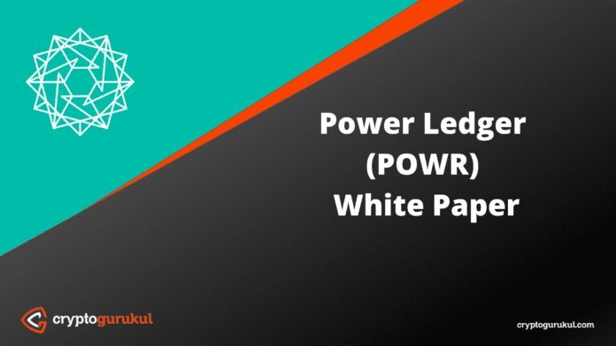 Power Ledger POWR White Paper