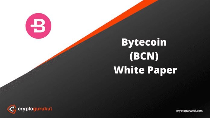 Bytecoin BCN White Paper