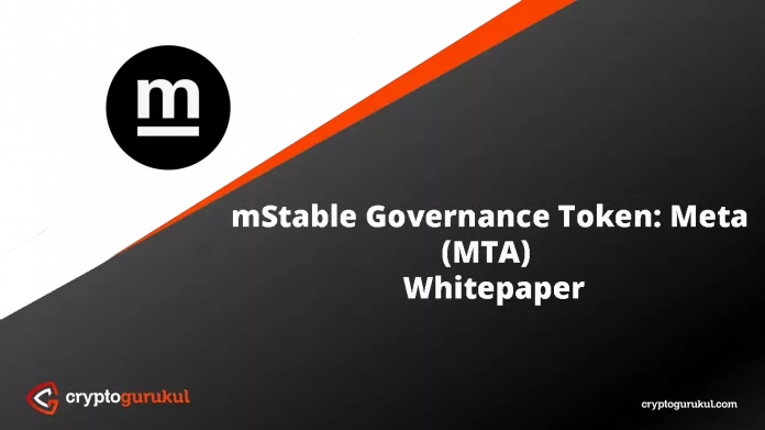 mStable Governance Token Meta MTA White Paper